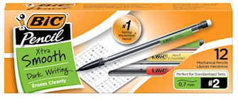 PENCILS, #2, MECHANICAL, BIC, MEDIUM LEAD, 0.7MM, 12/CT THUMBNAIL